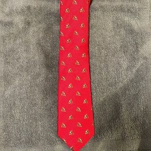 Daniel Cremieux red silk horse themed tie